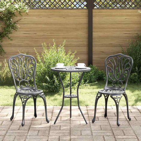 Ensemble bistro de jardin 3 pcs-Salon de jardin bistro Noir Aluminium 449129 (1/5)
