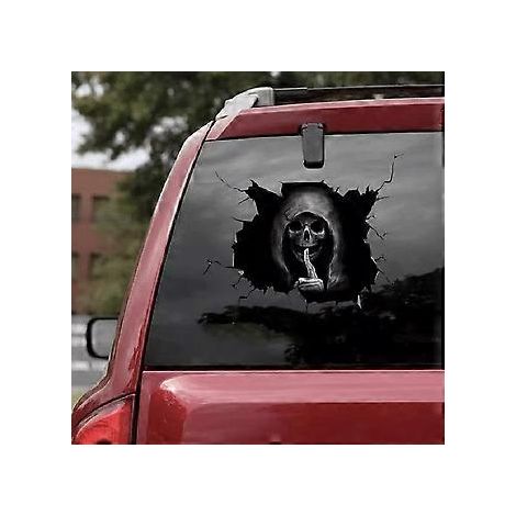 2 personalisierte Autoaufkleber Totenkopf Autoaufkleber Glasaufkleber Halloween Totenkopf Wandaufkleber Wohnzimmer Schlafzimmer Fenster (30 x 20 cm)