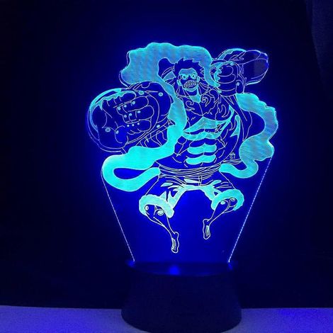 Lampe à illusion 3D pour enfant, figurine Luffy de One Piece, veilleuse LED 3D, cadeau idéal pour les fêtes