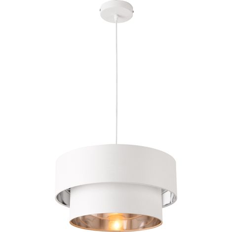 Hängeleuchte Lopar Ø 40 cm Weiß/Silber lux.pro