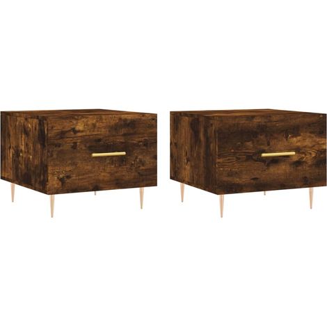 Maison Exclusive - Tavolini Salotto 2 pz Rovere Fumo 50x50x40cm Legno Multistrato