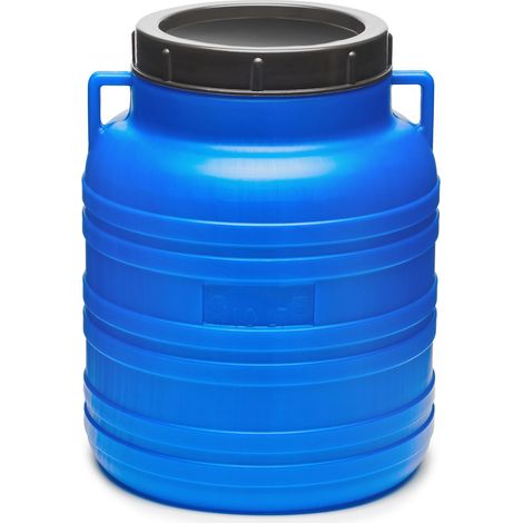 Garronda réservoir d'eau de 10 litres, Baril Alimentaire, fût à Large Ouverture en HDPE et sans BPA, tonneau de Jardin, bac à Aliments pour Animaux, conteneur d'eau, tonneau Universel GD-0078, Bleu