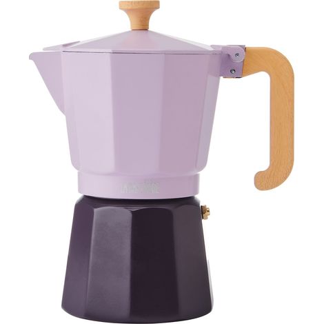 La Cafetière Bollitore Espresso 6 Tazze Bicolore Viola, In Alluminio, Compatibile con Gas, Elettrico, Vitroceramica, Bollitore Espresso Tradizionale Italiano, Lavabile solo a mano, 290 ml