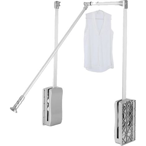 Elevador de armario retráctil, aleación de aluminio, aproximadamente 820 mm de altura, capacidad de carga de 20 kg, compatible con armarios de 839 a 1210 mm de ancho y dimensiones del producto de 840  (1/5)