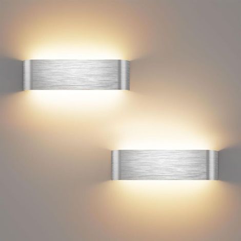 Wandleuchte für den Innenbereich – 2er-Pack, 16-W-Wandlampen mit einstellbarer Farbtemperatur (3000 K/4500 K/6000 K), moderne dekorative Aluminium-Wandleuchten für Schlafzimmer/Wohnzimmer/Esszimmer (1/5)
