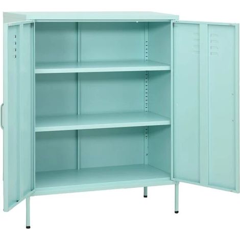 Armoire de Rangement en Acier, 80x35x101,5 cm, Couleur Vert Menthe (1/5)