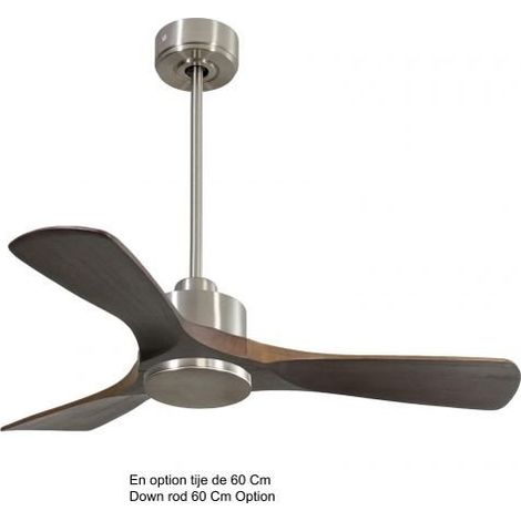 Modulo Ventilateur de plafond pour chambres chrome et bois massif sombre 10 à 25 m² KLDC3SlimP6Dw (1/5)