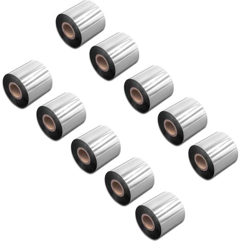 vhbw 10x Thermal Ribbon compatible with Zebra 105SL, 105SE, 110 Xi, 140 Xi Label Printer, 60 mm x 300 m, Wax Resin, Black