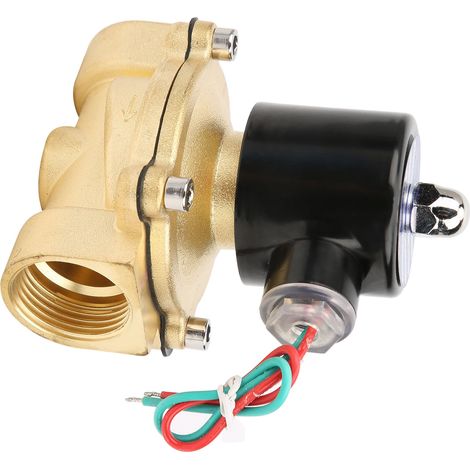 Électrovanne 1 pouce en laiton, pression d'eau, action directe normalement fermée, 2W-250-25, 12V DC, mécanique (1/5)