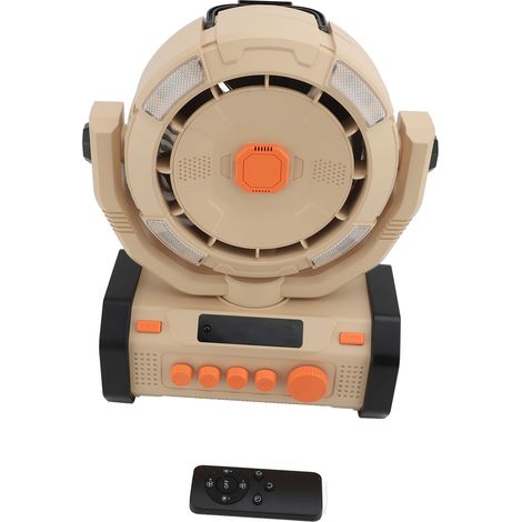 Ventilatore portatile da campeggio, 100 velocità, silenzioso, ricaricabile, con luce e telecomando, ideale per picnic, barbecue e viaggi. Batteria da 18.000 mAh. (1/2)