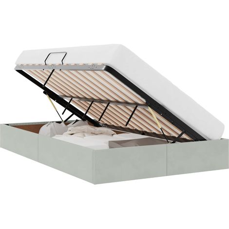 Maison Exclusive - Cadre de lit ottoman Gris clair 120 x 190 cm Velours