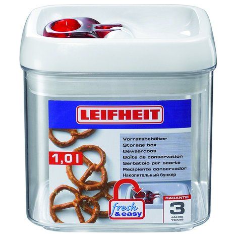Leifheit 31209 recipiente per cibo Rettangolare Scatola 1 L Rosso, Trasparente, Bianco 1 pz (1/3)