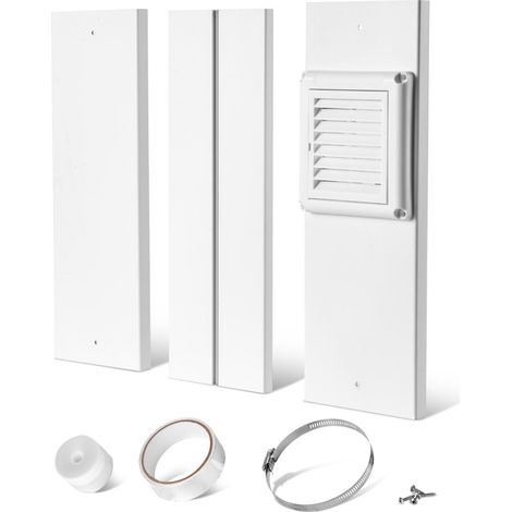 Abluftset für Fenstertrockner, kompatibel mit 101,6-mm-Abluftschläuchen, verstellbare Länge für Schiebefenster unterschiedlicher Höhe, robustes PVC- und PP-Material, doppelter Schutz und mehrlagige Ab (1/5)