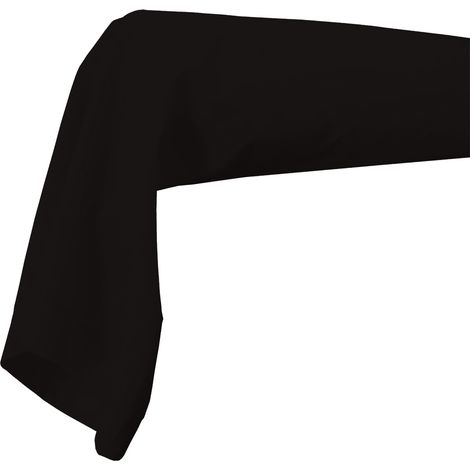 Taie de Traversin Unie en 100% Coton Noir 86x140 cm