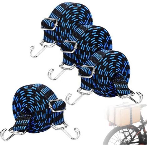 Tendeurs Elastique avec Crochets,Pack de 4 Tendeur Elastique Réglables Elastique 1M Corde Elastique Plate Tendeur pour (1/4)