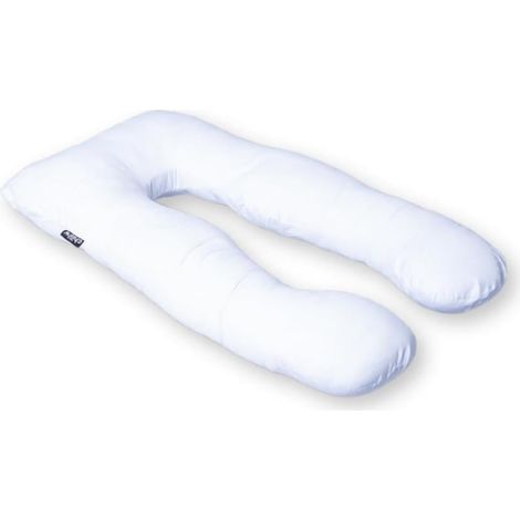 Housse De Rechange Pour Coussin En U - 1 Pièce - Coton Et Velours - Fermeture Éclair - Lit Et Canapé - 140x80 Cm Blanc