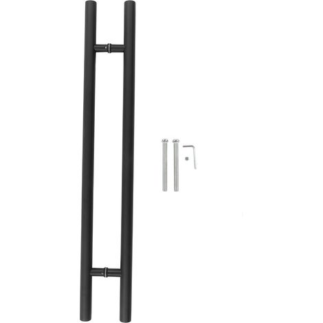 de porte extérieure ergonomique en acier inoxydable et verre