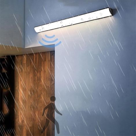 Applique murale d'extérieur à LED longue bande avec détecteur de mouvement étanche en et cm IP65 30 aluminium acrylique