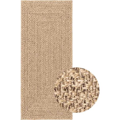 Tapis ZIZUR 80x200 cm aspect de jute intérieur et extérieur