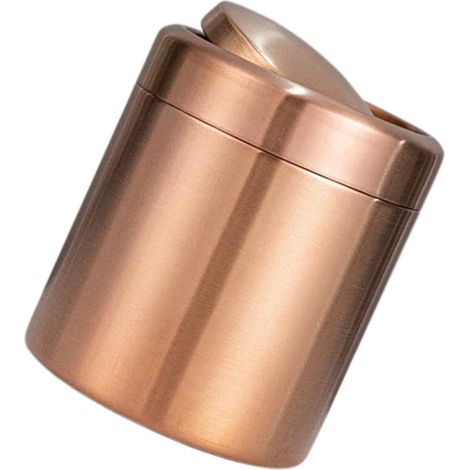 Mülleimer aus Edelstahl mit Schwingdeckel Kaffeefarbener