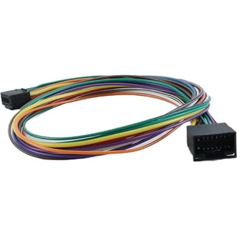 Rallonge de faisceau de câbles ISO 16 broches pour autoradio, câble de 60 cm, pour l'installation d'un autoradio. (1/5)