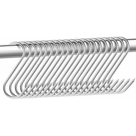 Lot de 15 crochets de boucher en acier inoxydable - 15 cm - Crochets de boucher - Crochets en forme de S - Pour salle de bain, chambre à coucher, bureau, cuisine, magasin, travail de la viande (1/5)