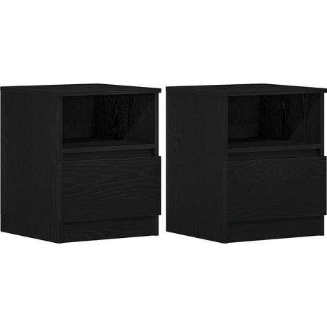 Maison Exclusive - Cabinet de chevet 2 pièces Chêne noir 40 x 40 x 50 cm (1/5)