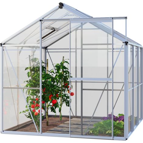 GFP Gewächshaus Opal 3 Glasgewächshaus 192x192 cm  Aluminium-Rahmen, 4 mm Sicherheitsglas (1/4)