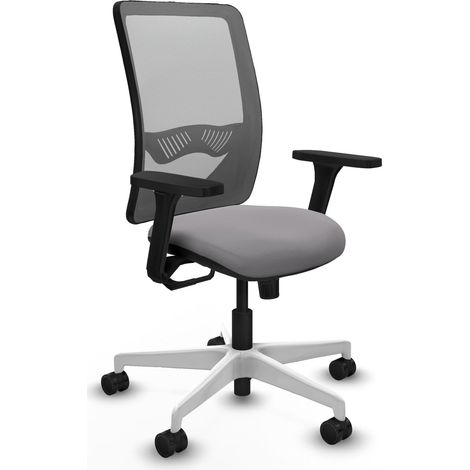 Chaise piqueras y crespo Zulema cuir synthétique gris cadre blanc (1/2)