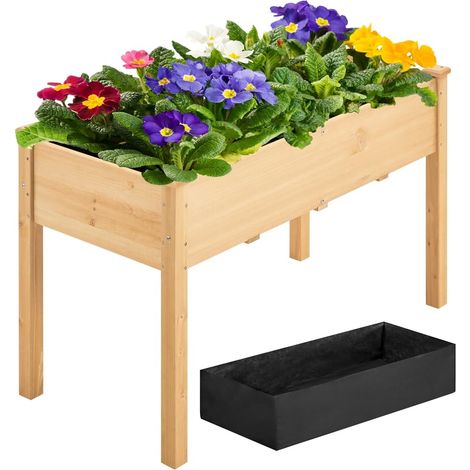 Carré Potager Surélevé avec Trous de Drainage 121 x 60 x 76,5 cm (1/5)