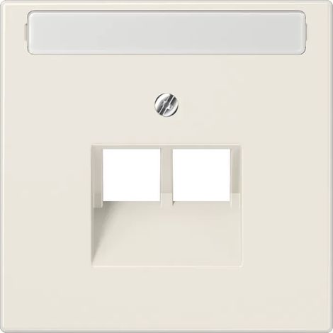 Jung Abdeckung für IAE/UAE-Anschlussdosen 2 x 8-polig, mit Schriftfeld, Thermoplast, Serie LS, weiß LS969-2NAUA (1/2)