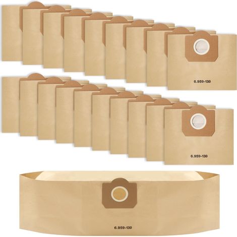 20 Sacs d'aspirateur pour Karcher WD3/MV3/ WD 3 Premium,Sacs Filtrants en Papier 6.959-130.0 Compatible A2201/2204/2504/2554/2251/2604,SE 4001 4002, Filtre Sacs en Papier Aacs d'aspirateur (1/5)