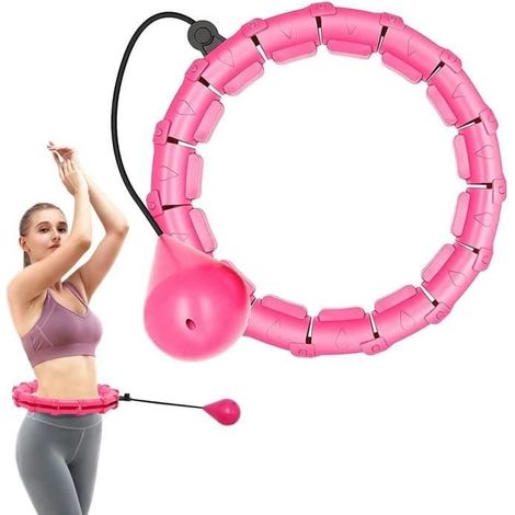 Fitness-Hula-Hoop-Reifen für Erwachsene, 24 Knoten, abnehmbarer 2-in-1-Ring, verstellbare Größe mit Gewichtskugel, 360-Grad-Drehung (1/4)