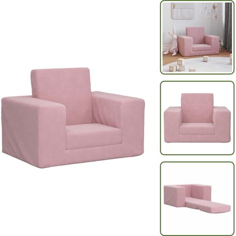 The Living Store Schlafsofa für Kinder Rosa Weicher Plüsch - Schlafsofa (1/5)