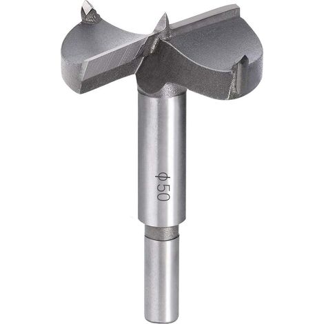 Holzbohrer, 50 mm Hartmetall-Holzfräser, zum Einbau von runden Holztüren, Schubladen und Sperrholz, hilft Ihnen schnell und einfach beim Bohren sauberer, flacher Löcher in Holz.