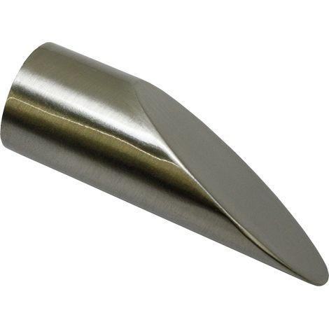 Gardinia Terminali per aste per Tende, 2 x Terminali Elypse, Serie Chicago, Metallo, Acciaio Inossidabile, Diametro 20 mm (1/4)
