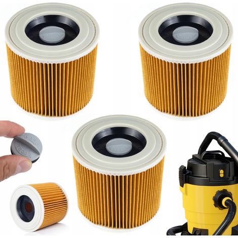 Filtro de Repuesto Para Aspiradora – Compatible Con Kärcher MV2 MV3 WD2 WD3  Poliester Lavable  3 Unidades (1/5)