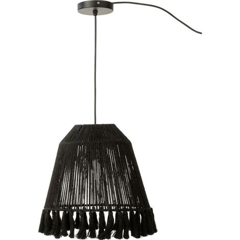 Lampe Suspension en Jute "Celia" 33cm Noir (1/5)