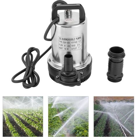 Pompe submersible DC 12V, pompe submersible 50l / min pompe de piscine pompe de circulation céramique noyau de pompe silencieux avec câble de 3 mètres, flottabilité maximale de 8 mètres (1/5)