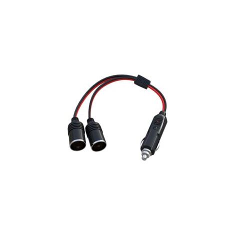 Adattatore di alimentazione per accendisigari auto da 1 a 2 porte 12V, splitter a 2 vie, prolunga per accendisigari da 30 cm con fusibile da 15A - Crezuo