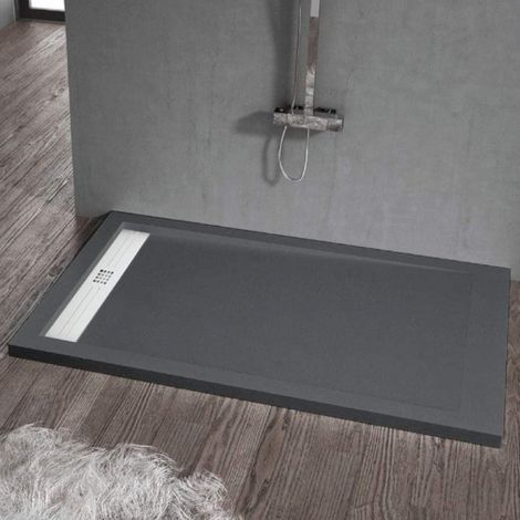 Piatto doccia ultrasottile 70 x 200 cm ELADIO in resina finitura ardesia antracite