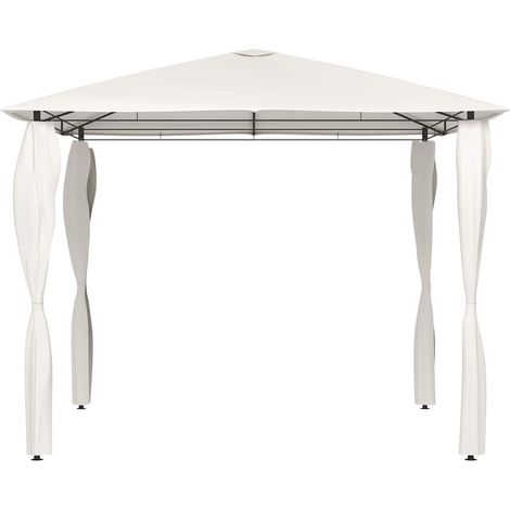 Gazebo  Chiosco con Montanti Rivestiti 3x3x2,6 m Crema 160 g/m² (1/5)