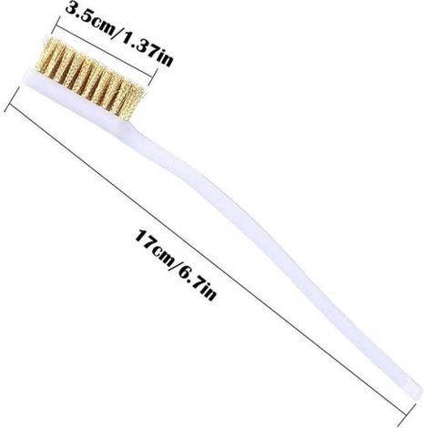 Petit Brosse en Laiton 8 pcs Mini Brosses Métallique pour le nettoyage des scories de soudure, de la rouille,Buse De l'Imprimante (1/4)
