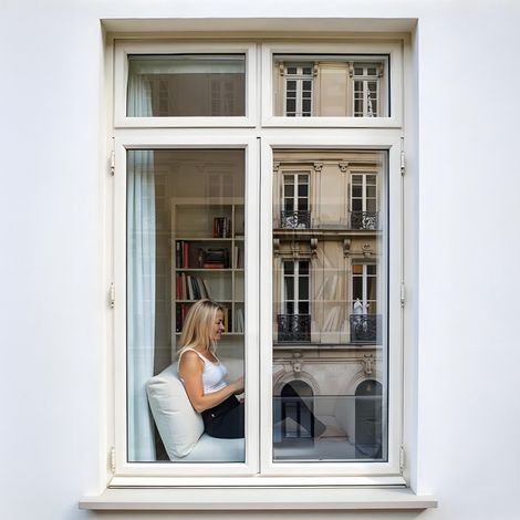 Film miroir sans tain anti chaleur et anti UV – Brise vue 75 cm x 0.5 m – Alu clair pour vis-à-vis lointain – En rouleau – Dimexact (1/5)