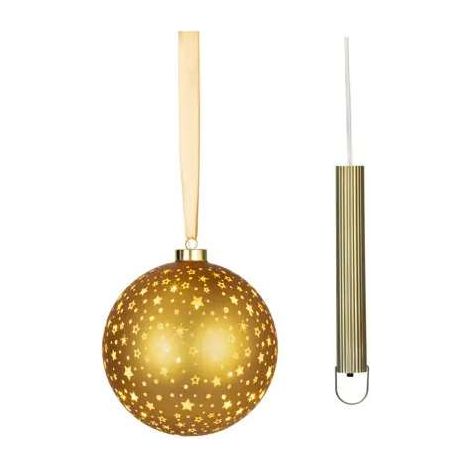 Lumineo - Sfera decorativa oro diam. 19 cm con 25 luci calde