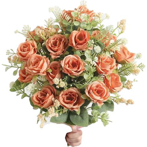 Ramo de flores, diseño elegante, usos versátiles, color naranja, 3 piezas. (1/2)