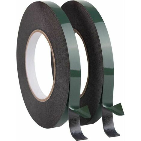 Ruban Adhésif Double Face - 12 mm - Résistant Aux Températures De -30 °C À 120 °C - Pour Montage Extérieur Et Intérieur - 2 Rouleaux De 10 M (1/5)