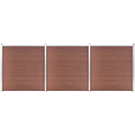 Clôture de jardin WPC 526x186 cm Marron (1/5)