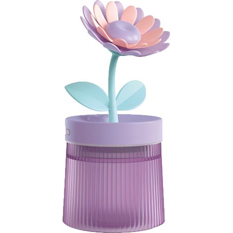 Humidificateur d'air de bureau en forme de tournesol, lampe d'ambiance colorée Gardenia pour chambre à coucher (1/5)