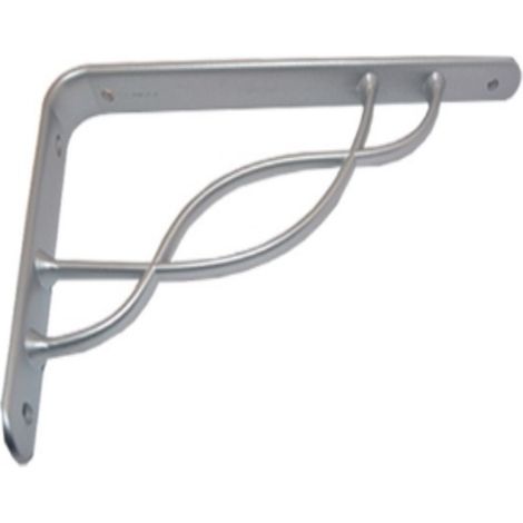 VECA - REGGIMENSOLA LINEA ONDINA PER ARREDO CASA IN ZAMA 15CM - COLORE ALLUMINIO METALLIZZATO